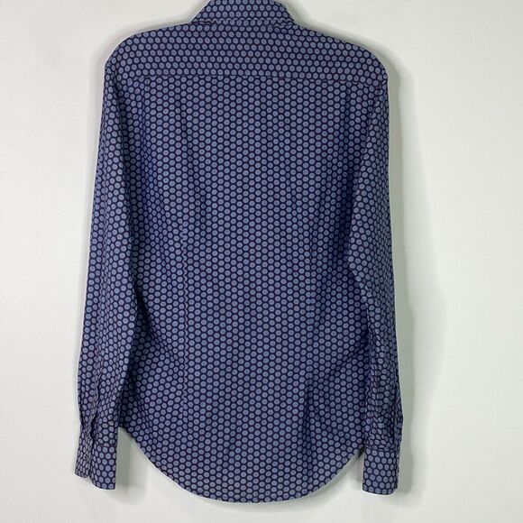 Zara Men's Slim Fit Polka Dot Long Sleeve Button Down Shirt Size Medium - Picture 6 of 7